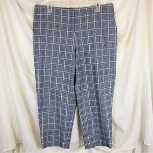 Y2K Elemantal Stretch Size 14 Plaid Pull On Pants Stretch Casual Dressy Gray